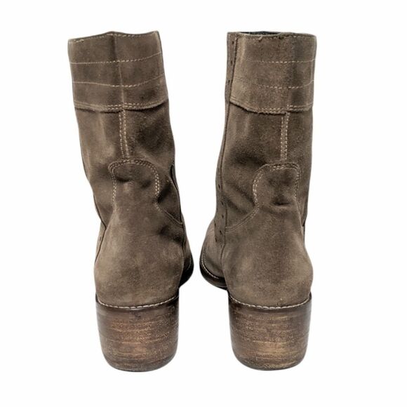 LAVORAZIONE ARTIGIANA Tan Italian  Suede Leather Western Stitched Boots 39 - Picture 7 of 10